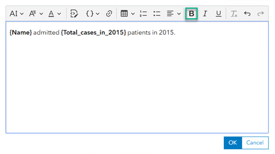 Bold button in text editor